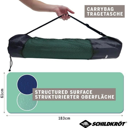 Tappetino yoga Schildkrt Fitness Bicolor 180 x 61 cm - senza PVC - antiscivolo - blu navy/menta