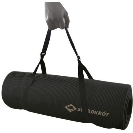 Tappetino fitness Schildkrt Fitness 15 mm 183 x 61 cm in gomma nera