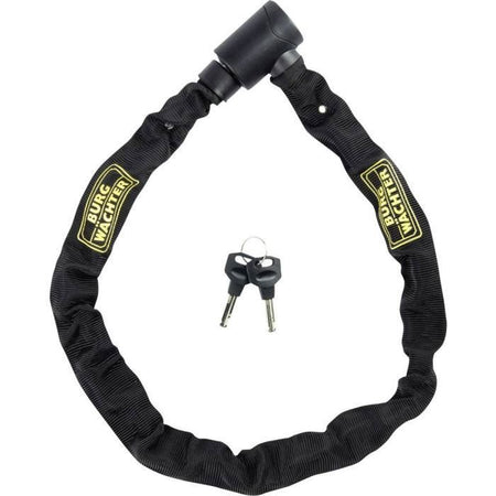Lucchetto a catena per bicicletta - BURG WACHTER - 580 90 NERO - acciaio 6 mm - Tessuto ad alta resistenza - 2 chiavi