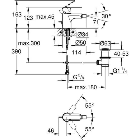 GROHE - Miscelatore monocomando per bidet - Taglia S