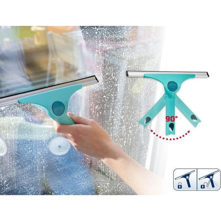 Leifheit Pro Reach 51425 M Tergivetro 2 in 1, tergivetro per doccia da 28 cm con snodo mobile e bordo antigoccia, sistema Click