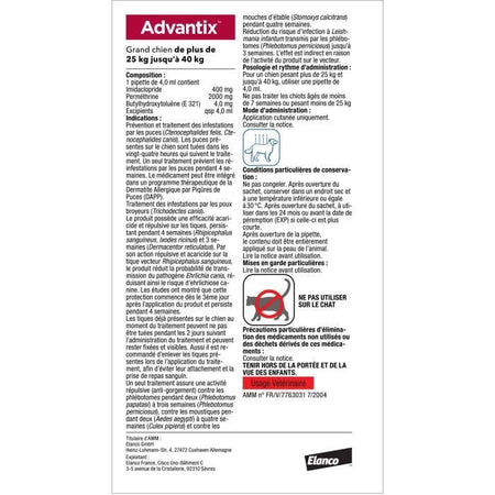 Pipette antiparassitarie ADVANTIX 4 - Per cani di grossa taglia oltre 25 kg