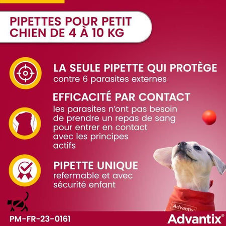 Pipette antiparassitarie ADVANTIX 4 - Per cani di piccola taglia da 4 a 10 kg