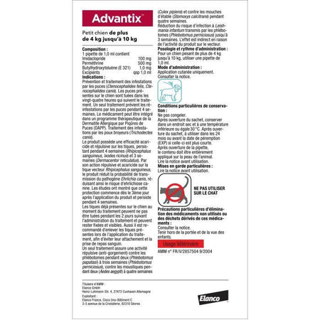 Pipette antiparassitarie ADVANTIX 4 - Per cani di piccola taglia da 4 a 10 kg