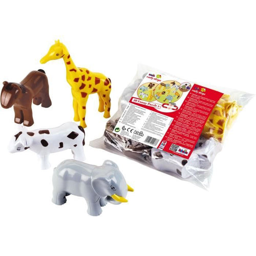 Animali Magnetici - KLEIN - 0071 - Puzzle 4 Grandi Animali Divertenti, Borsa - 16 Pezzi - Dai 12 Mesi