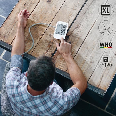 Sfigmomanometro parlante - MEDISANA - BU 535 - 6 lingue - Schermo grande - digit XXL - Misurazione aritmie - 240 Memorie