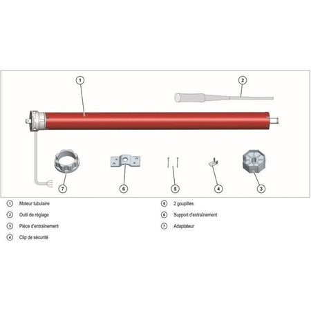 Motore per tapparella cablato SUPERROLLO RM20MM - SR20225 - Diametro 60 mm - 20 Nm - Coppia max. peso della tenda 44 kg