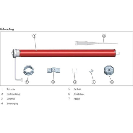 Motore per tapparella cablato SUPERROLLO RM20MM - SR20225 - Diametro 60 mm - 20 Nm - Coppia max. peso della tenda 44 kg