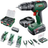 Trapano avvitatore UniversalImpact 18V (1x1,5Ah/1x2,5Ah) + set 46AC + AL18V-20 in Systembox S