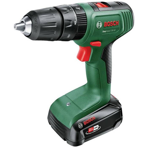 Bosch Home and Garden 06039D810D Trapano a percussione a batteria agli ioni di litio da 18 V e 1,5 Ah + 2 batterie + caricabatterie