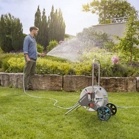 GARDENA AquaRoll M avvolgitubo a ruota in metallo dotato