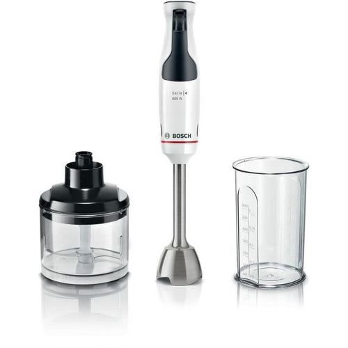Frullatore ad immersione - BOSCH - MSM4W220 ErgoMaster - Motore 600W - 4 lame QuattroBlade - Leva velocità grilletto + turbo