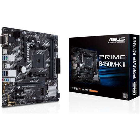 Placa base - ASUS - Prime B450M-K II - AMD B450 - Micro ATX - DDR4 hasta 64 GB