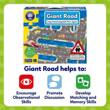 Giant Road Road - Puzzle - FRUTTETO - 20 grandi pezzi intercambiabili