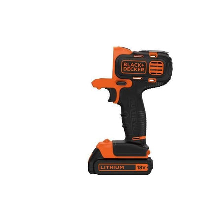 BLACK + DECKER - Trapano avvitatore a batteria MultiEvo 18V 1,5Ah + Caricabatterie - MT218K-QW - Attrezzo con testina intercambiabile