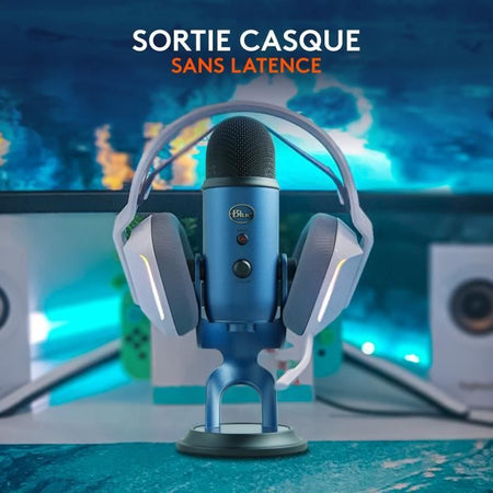 Micrófono USB - Azul Yeti - Para grabación, transmisión, juegos, podcast en PC o Mac - Azul