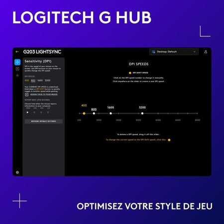 Mouse da gioco cablato - LOGITECH G - G203 - LIGHTSYNC - RGB - Colore lilla