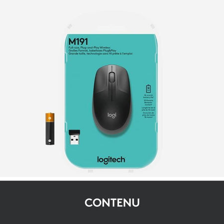 LOGITECH - Mouse wireless M190 nero