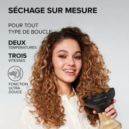 Diffusore d'Aria Calda in Ceramica XL - Bellissima - Diffon Supreme Olio di Argan Per Capelli Ricci - 2 Velocità 3 Temperature