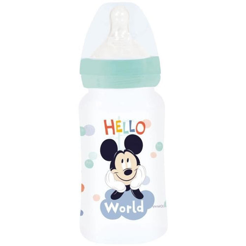 Biberon - Disney Baby - Mickey - 240 ml - Senza BPA - Tettarella in silicone a 3 posizioni