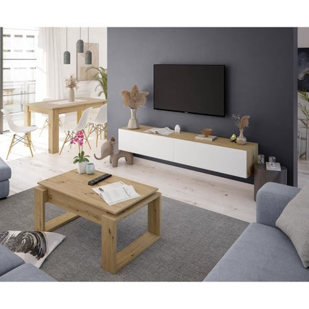 Tavolino sollevabile - BALTIK - Rettangolare - Rovere - Su gambe - 105 x 55 x 45 cm
