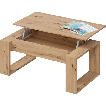 Tavolino sollevabile - BALTIK - Rettangolare - Rovere - Su gambe - 105 x 55 x 45 cm