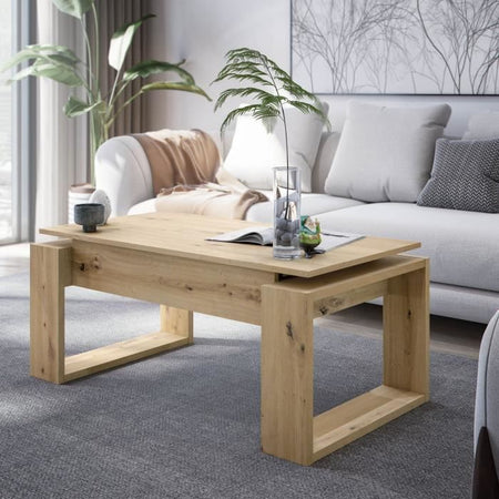 Tavolino sollevabile - BALTIK - Rettangolare - Rovere - Su gambe - 105 x 55 x 45 cm