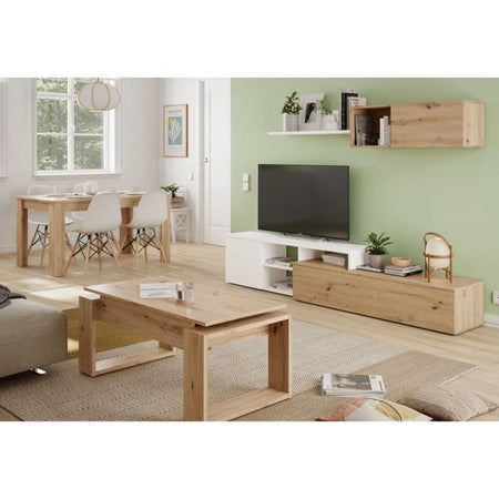 Tavolino sollevabile - BALTIK - Rettangolare - Rovere - Su gambe - 105 x 55 x 45 cm