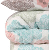 Completo letto - 1 copripiumino 220x240 cm + 2 federe 60x60 cm - 70% cotone, 30% poliestere - Turchese