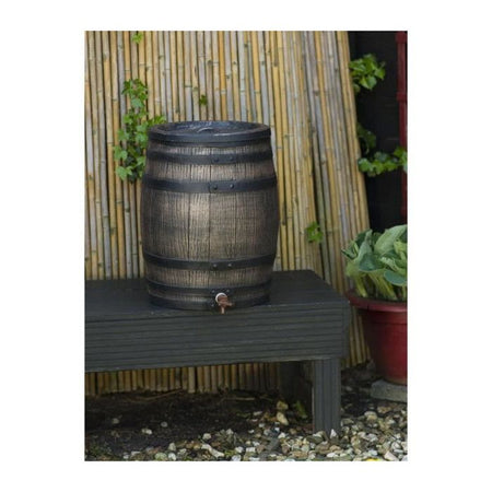 Raccoglitore d'acqua a forma di botte - NATURE - In PE rotostampato - 120 litri - Include accessori