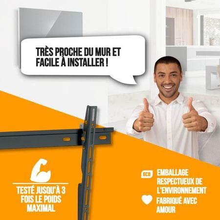 Supporto a parete inclinabile NANOOK per TV da 32-55 pollici - Soluzione di montaggio per TV LCD e (O)LED - Nero