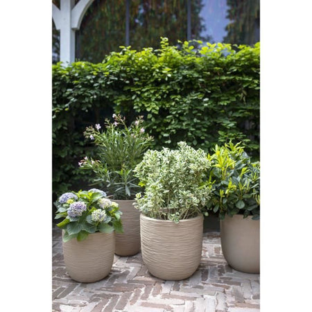 Vaso da fiori a sfera - CAPI EUROPE - WASTE RIB NL - 35 x 34 cm - Terrazzo beige