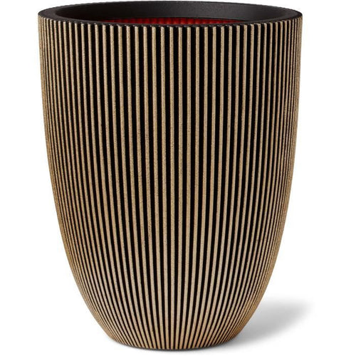 Vaso Capi Elegant Groove 34x46 cm Nero e oro 445494