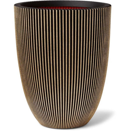 Vaso Capi Elegant Groove 34x46 cm Nero e oro 445494