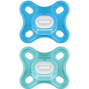 MAM Comfort Ciuccio Fisiologico +0m Blu Set da 2 + Scatola di Immagazzinaggio