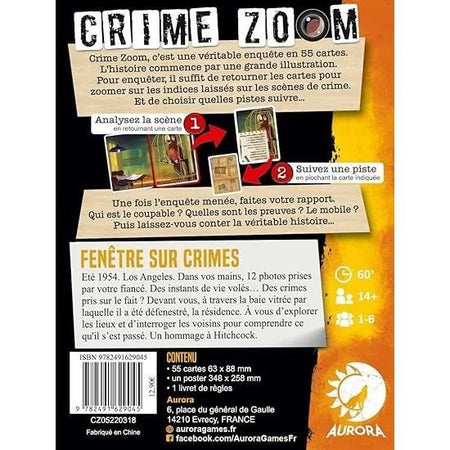 Finestra di zoom sul crimine sui crimini - Asmodee - Gioco di investigazione - Età 14 - Da 30 minuti a 1 ora