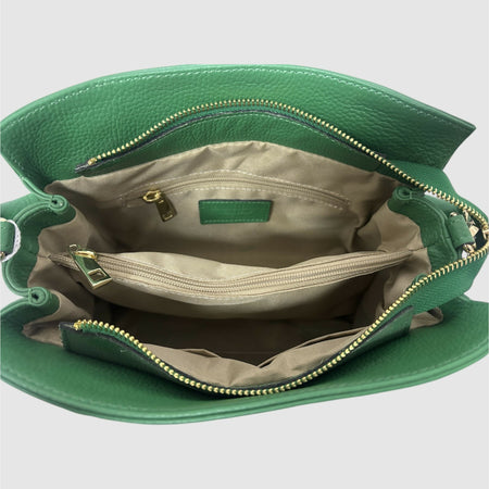 DOPPIASE Borsa in Vera Pelle Micro Manico Intrecciato Made in Italy 25x20x11cm