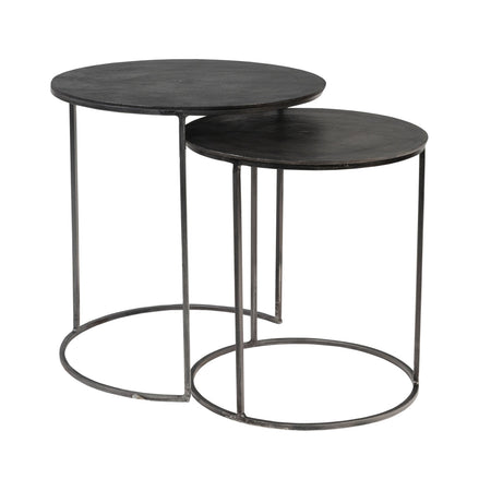 Tavolini da salotto moderno in metallo anticato h 53 cm prodotto artigianale