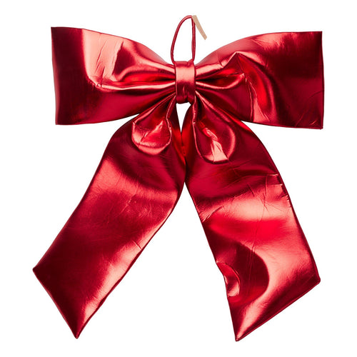 Fiocco di natale lucido da muro per decorazione natalizia h 80 cm