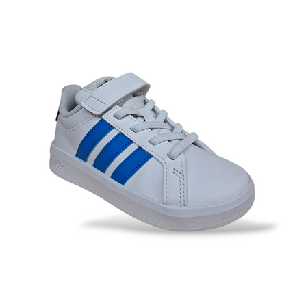 Sneakers bambino Adidas Grand Court 3.0 bianco celeste pelle