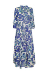 AYFEE | Abito lungo manica 3/4 blue cashemere print