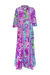 AYFEE | Abito lungo chemisier fantasia palms mix and match