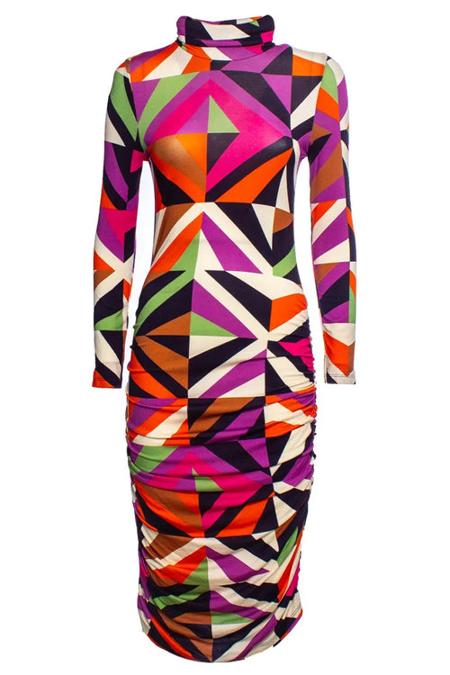 AYFEE | Abito lungo jersey stampato drappeggiato