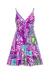 AYFEE | Abito corto smanicato fantasia palms mix and match