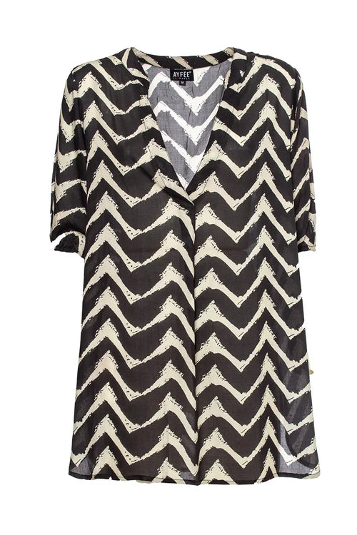 AYFEE | Blusa scollo V manica corta viscosa