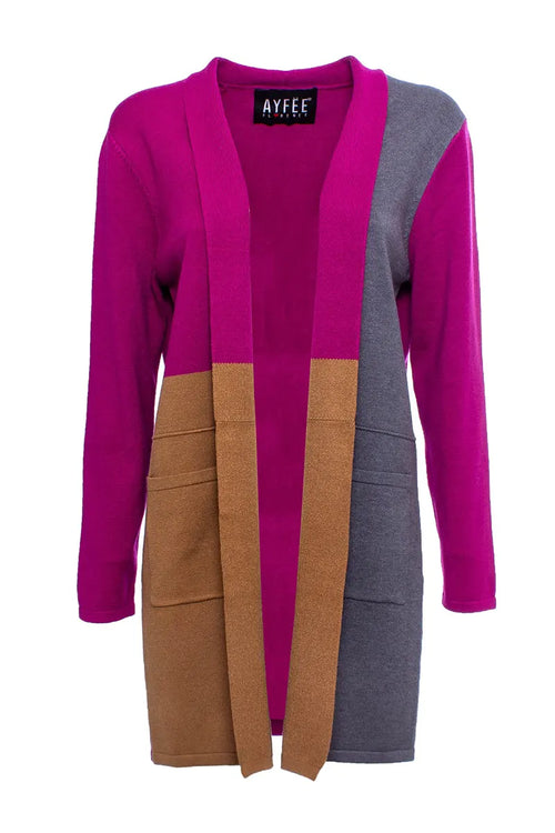 AYFEE | Cardigan jacquard blocking color