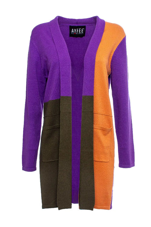 AYFEE | Cardigan jacquard blocking color