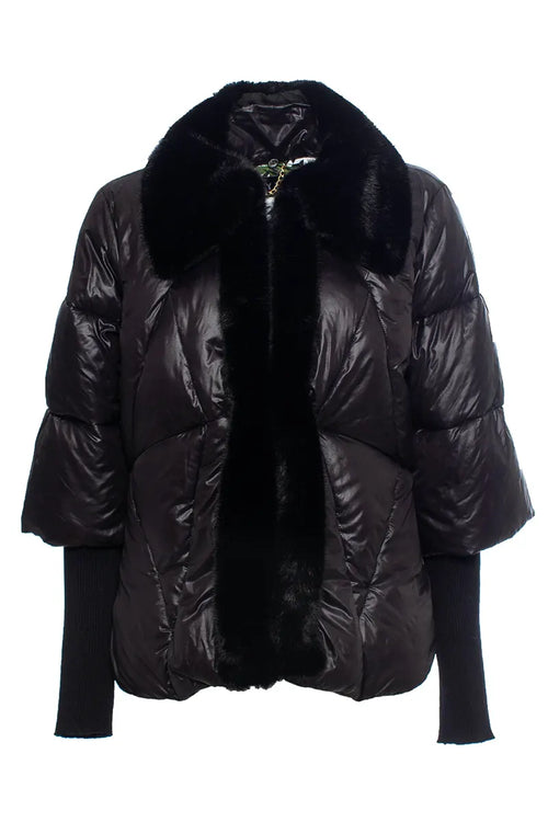 AYFEE | Piumino collo pelliccia staccabile maniche maglia