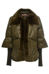 AYFEE | Piumino collo pelliccia staccabile maniche maglia