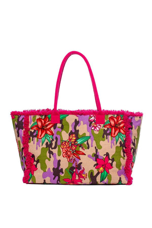 AYFEE | Borsa mare in cotone Camouflage & Flowers